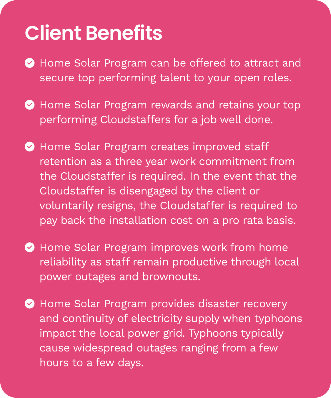 Home Solar Program specs updatedClient benefits Home Solar Program specs updatedClient benefits